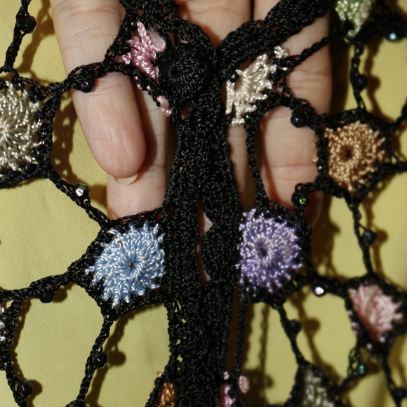 Beaded Crochet Multi-color Button Front - Picture 5 of 8